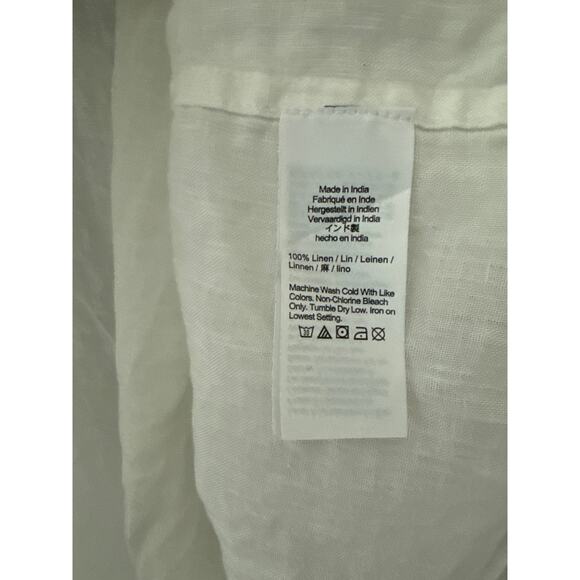 J. Crew Cabana Long Sleeve Coastal Top in White Linen Size Medium - Picture 11 of 12
